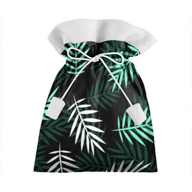 Подарочный 3D мешок с принтом Листья пальмы. в Кировске, 100% полиэстер | Размер: 29*39 см | 3d | green | leaves | magic | pattern | tekstura | white | белые | зеленые | листья | текстура | узор