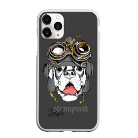 Чехол для iPhone 11 Pro Max матовый с принтом Steampunk Style в Кировске, Силикон |  | animal | boxer | breed | dog | gray | headset | muzzle | steampunk | style | tank | white | yellow | белый | боксёр | желтый | животное | очки | порода | серый | собака | стиль | стимпанк | танковый | шлемофон