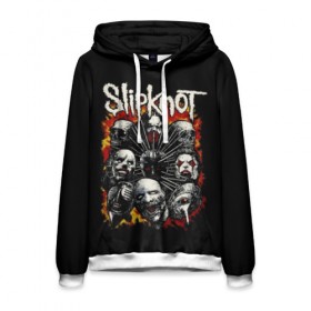 Мужская толстовка 3D с принтом Slipknot в Кировске, 100% полиэстер | двухслойный капюшон со шнурком для регулировки, мягкие манжеты на рукавах и по низу толстовки, спереди карман-кенгуру с мягким внутренним слоем. | Тематика изображения на принте: band | corey taylor | jim root | metal | mick thomson | music | official | альтернативный | глэм | готик | гранж | метал | музыка | пост | рок | хард