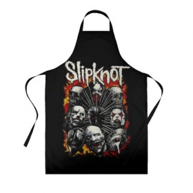 Фартук 3D с принтом Slipknot в Кировске, 100% полиэстер | общий размер — 65 х 85 см, ширина нагрудника — 26 см, горловина — 53 см, длина завязок — 54 см, общий обхват в поясе — 173 см. Принт на завязках и на горловине наносится с двух сторон, на основной части фартука — только с внешней стороны | band | corey taylor | jim root | metal | mick thomson | music | official | альтернативный | глэм | готик | гранж | метал | музыка | пост | рок | хард