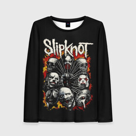 Женский лонгслив 3D с принтом Slipknot в Кировске, 100% полиэстер | длинные рукава, круглый вырез горловины, полуприлегающий силуэт | band | corey taylor | jim root | metal | mick thomson | music | official | альтернативный | глэм | готик | гранж | метал | музыка | пост | рок | хард