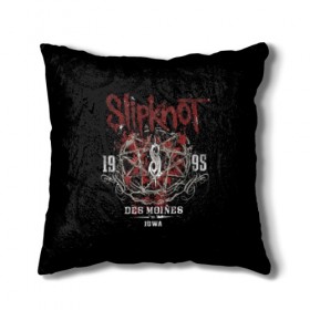 Подушка 3D с принтом Slipknot в Кировске, наволочка – 100% полиэстер, наполнитель – холлофайбер (легкий наполнитель, не вызывает аллергию). | состоит из подушки и наволочки. Наволочка на молнии, легко снимается для стирки | band | corey taylor | jim root | metal | mick thomson | music | official | альтернативный | глэм | готик | гранж | метал | музыка | пост | рок | слипкнот | хард