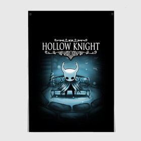 Постер с принтом Hollow Knight в Кировске, 100% бумага
 | бумага, плотность 150 мг. Матовая, но за счет высокого коэффициента гладкости имеет небольшой блеск и дает на свету блики, но в отличии от глянцевой бумаги не покрыта лаком | hallownest | hollow knight | the knight | игры | компьютерная игра | реймер | рыцарь