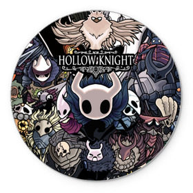 Коврик для мышки круглый с принтом Hollow Knight в Кировске, резина и полиэстер | круглая форма, изображение наносится на всю лицевую часть | hallownest | hollow knight | the knight | игры | компьютерная игра | реймер | рыцарь