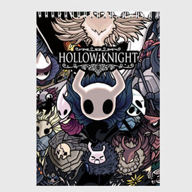 Скетчбук с принтом Hollow Knight в Кировске, 100% бумага
 | 48 листов, плотность листов — 100 г/м2, плотность картонной обложки — 250 г/м2. Листы скреплены сверху удобной пружинной спиралью | hallownest | hollow knight | the knight | игры | компьютерная игра | реймер | рыцарь