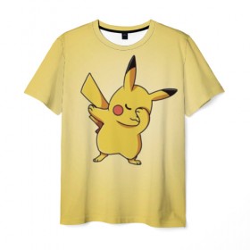 Мужская футболка 3D с принтом Pikachu Pika Pika в Кировске, 100% полиэфир | прямой крой, круглый вырез горловины, длина до линии бедер | pika | pikachu | аниме | детская | детям | игры | молния | мышка | мышь | пика | пикачу | покемон | покемоны