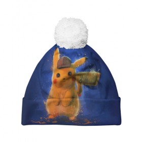 Шапка 3D c помпоном с принтом Pikachu Pika Pika в Кировске, 100% полиэстер | универсальный размер, печать по всей поверхности изделия | pika | pikachu | аниме | детская | детям | игры | молния | мышка | мышь | пика | пикачу | покемон | покемоны