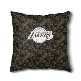 Подушка 3D с принтом Los Angeles Lakers Camo в Кировске, наволочка – 100% полиэстер, наполнитель – холлофайбер (легкий наполнитель, не вызывает аллергию). | состоит из подушки и наволочки. Наволочка на молнии, легко снимается для стирки | Тематика изображения на принте: camo | lakers | los angeles lakers | nba | баскетбол | камуфляж | лос анджелес лейкерс | нба | спорт | хаки