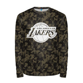 Мужской лонгслив 3D с принтом Los Angeles Lakers Camo в Кировске, 100% полиэстер | длинные рукава, круглый вырез горловины, полуприлегающий силуэт | Тематика изображения на принте: camo | lakers | los angeles lakers | nba | баскетбол | камуфляж | лос анджелес лейкерс | нба | спорт | хаки