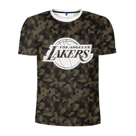 Мужская футболка 3D спортивная с принтом Los Angeles Lakers Camo в Кировске, 100% полиэстер с улучшенными характеристиками | приталенный силуэт, круглая горловина, широкие плечи, сужается к линии бедра | camo | lakers | los angeles lakers | nba | баскетбол | камуфляж | лос анджелес лейкерс | нба | спорт | хаки