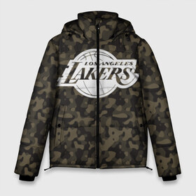 Мужская зимняя куртка 3D с принтом Los Angeles Lakers Camo в Кировске, верх — 100% полиэстер; подкладка — 100% полиэстер; утеплитель — 100% полиэстер | длина ниже бедра, свободный силуэт Оверсайз. Есть воротник-стойка, отстегивающийся капюшон и ветрозащитная планка. 

Боковые карманы с листочкой на кнопках и внутренний карман на молнии. | Тематика изображения на принте: camo | lakers | los angeles lakers | nba | баскетбол | камуфляж | лос анджелес лейкерс | нба | спорт | хаки