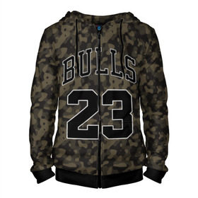 Мужская толстовка 3D на молнии с принтом Chicago Bulls 23 Camo в Кировске, 100% полиэстер | длина до линии бедра, манжеты и пояс оформлены мягкой тканевой резинкой, двухслойный капюшон со шнурком для регулировки, спереди молния, по бокам два кармана | bulls | camo | chicago | chicago bulls | nba | баскетбол | буллз | камуфляж | нба | спорт | хаки | чикаго | чикаго буллз