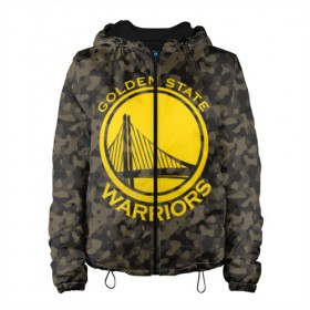 Женская куртка 3D с принтом Golden State Warriors camo в Кировске, ткань верха — 100% полиэстер, подклад — флис | прямой крой, подол и капюшон оформлены резинкой с фиксаторами, два кармана без застежек по бокам, один большой потайной карман на груди. Карман на груди застегивается на липучку | golden state | golden state warriors | nba | warriors | баскетбол | голден стэйт | голден стэйт уорриорз | камуфляж | нба | спорт | уорриорз camo | хаки