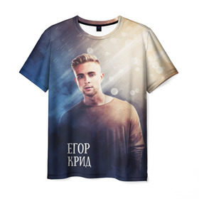 Мужская футболка 3D с принтом Егор Крид в Кировске, 100% полиэфир | прямой крой, круглый вырез горловины, длина до линии бедер | егор | крид | реп