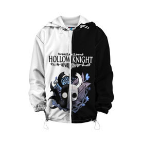 Детская куртка 3D с принтом Hollow Knight (Black & White) в Кировске, 100% полиэстер | застежка — молния, подол и капюшон оформлены резинкой с фиксаторами, по бокам — два кармана без застежек, один потайной карман на груди, плотность верхнего слоя — 90 г/м2; плотность флисового подклада — 260 г/м2 | game | hollow knight | hollow knight godmaster | hollow knight map | hollow knight ps4 | silksong | белый | зот могучий | игра | карта | королевство | метроидвания | полый король | приключения букашек | халлоунест | холлоу кнайт | черный