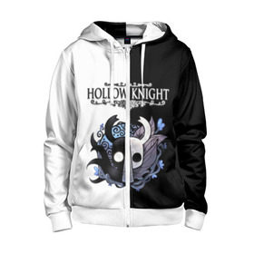 Детская толстовка 3D на молнии с принтом Hollow Knight (Black & White) в Кировске, 100% полиэстер |  манжеты и пояс оформлены широкой мягкой резинкой, двухслойный капюшон со шнурком для регулировки, спереди карманы и застежка-молния
 | game | hollow knight | hollow knight godmaster | hollow knight map | hollow knight ps4 | silksong | белый | зот могучий | игра | карта | королевство | метроидвания | полый король | приключения букашек | халлоунест | холлоу кнайт | черный