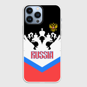 Чехол для iPhone 13 Pro Max с принтом HOCKEY RUSSIA в Кировске,  |  | hockey | russia | sport | герб | надписи | россия | сборная хоккея | символика | спорт | спортсмен | триколор | форма | хоккей | чемпионат | я русский