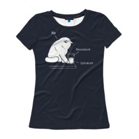 Женская футболка 3D с принтом Кот хулиган в Кировске, 100% полиэфир ( синтетическое хлопкоподобное полотно) | прямой крой, круглый вырез горловины, длина до линии бедер | волосатый | вредный | киса | кот | котей | кошка | мем | оптимист | пессимист | полосатый | разбил | хулиган | шерстяной