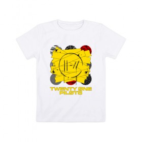 Детская футболка хлопок с принтом TWENTY ONE PILOTS (TOP) в Кировске, 100% хлопок | круглый вырез горловины, полуприлегающий силуэт, длина до линии бедер | 21 pilots | 21p | bandito | blurryface | chlorine | joshua | music | ned | rock | top | trench | twenty one pilots | tyler | бандито | группа | музыка | нэд | рок | тренч