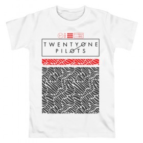 Мужская футболка хлопок с принтом TWENTY ONE PILOTS (TOP) в Кировске, 100% хлопок | прямой крой, круглый вырез горловины, длина до линии бедер, слегка спущенное плечо. | Тематика изображения на принте: 21 pilots | 21p | bandito | blurryface | chlorine | joshua | music | ned | rock | top | trench | twenty one pilots | tyler | бандито | группа | музыка | нэд | рок | тренч