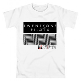 Мужская футболка хлопок с принтом TWENTY ONE PILOTS (TOP) в Кировске, 100% хлопок | прямой крой, круглый вырез горловины, длина до линии бедер, слегка спущенное плечо. | 21 pilots | 21p | bandito | blurryface | chlorine | joshua | music | ned | rock | top | trench | twenty one pilots | tyler | бандито | группа | музыка | нэд | рок | тренч