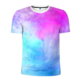Мужская футболка 3D спортивная с принтом Лето в Кировске, 100% полиэстер с улучшенными характеристиками | приталенный силуэт, круглая горловина, широкие плечи, сужается к линии бедра | tie dye | tie dye футболка | летняя футболка | розовый | синий | тай дай | тай дай футболка | фиолетовый | яркая футболка