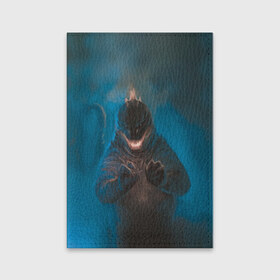 Обложка для паспорта матовая кожа с принтом Blue в Кировске, натуральная матовая кожа | размер 19,3 х 13,7 см; прозрачные пластиковые крепления | godzilla | king of the monsters | годзила | годзилла 2 | король монстров