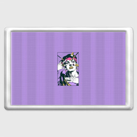 Магнит 45*70 с принтом Kishibe Rohan in Purple в Кировске, Пластик | Размер: 78*52 мм; Размер печати: 70*45 | diamond is unbreakable | heavens door | jjba | jojo | kishibe | rohan