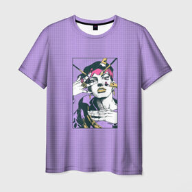Мужская футболка 3D с принтом Kishibe Rohan in Purple в Кировске, 100% полиэфир | прямой крой, круглый вырез горловины, длина до линии бедер | diamond is unbreakable | heavens door | jjba | jojo | kishibe | rohan