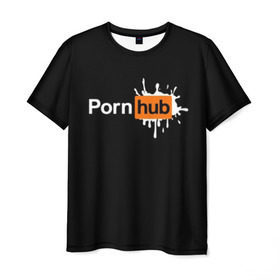 Мужская футболка 3D с принтом PORN HUB в Кировске, 100% полиэфир | прямой крой, круглый вырез горловины, длина до линии бедер | логотип | пошлое
