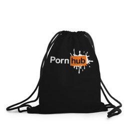 Рюкзак-мешок 3D с принтом PORN HUB в Кировске, 100% полиэстер | плотность ткани — 200 г/м2, размер — 35 х 45 см; лямки — толстые шнурки, застежка на шнуровке, без карманов и подкладки | логотип | пошлое