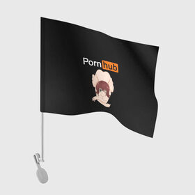 Флаг для автомобиля с принтом PORN HUB в Кировске, 100% полиэстер | Размер: 30*21 см | логотип | пошлое