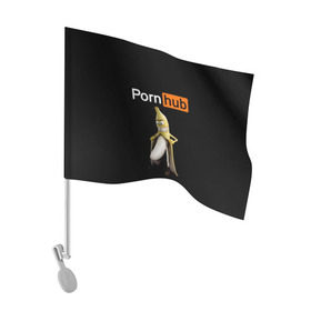 Флаг для автомобиля с принтом PORN HUB в Кировске, 100% полиэстер | Размер: 30*21 см | банан | логотип | пошлое
