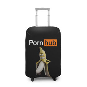 Чехол для чемодана 3D с принтом PORN HUB в Кировске, 86% полиэфир, 14% спандекс | двустороннее нанесение принта, прорези для ручек и колес | банан | логотип | пошлое