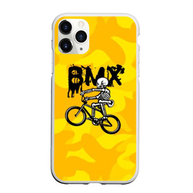 Чехол для iPhone 11 Pro матовый с принтом BMX в Кировске, Силикон |  | bike | bmx | bones | extreme | skeleton | skull | sport | велосипед | скелет | спорт | череп | экстрим