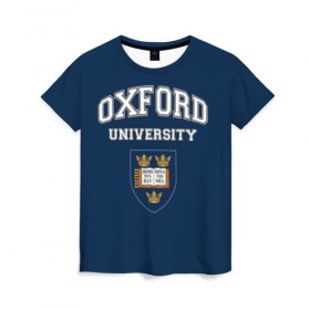 Женская футболка 3D с принтом University of Oxford_форма в Кировске, 100% полиэфир ( синтетическое хлопкоподобное полотно) | прямой крой, круглый вырез горловины, длина до линии бедер | university of oxford | англия | британия | великобритания | вуз | колледж | образование | оксфорд | студенты | университет | школа