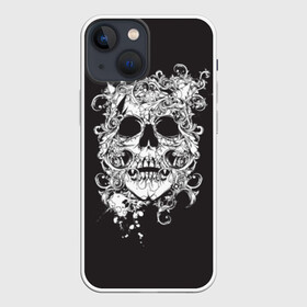 Чехол для iPhone 13 mini с принтом Череп в Кировске,  |  | paints | skeleton | skull | картинка | картинки | кости | краски | мода | скелет | тренд | тренды | череп