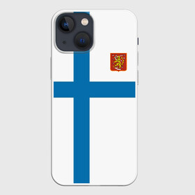 Чехол для iPhone 13 mini с принтом Сборная Финляндии в Кировске,  |  | finland | hockey | sport | suomi | герб | надписи | сборная финляндии | сборная хоккея | символика | спорт | спортсмен | финляндия | форма | хоккей | чемпионат | чемпионат 2019