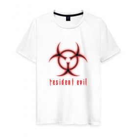 Мужская футболка хлопок с принтом Resident Evil в Кировске, 100% хлопок | прямой крой, круглый вырез горловины, длина до линии бедер, слегка спущенное плечо. | 