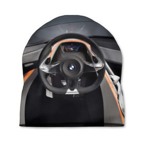 Шапка 3D с принтом BMW в Кировске, 100% полиэстер | универсальный размер, печать по всей поверхности изделия | bmw | car | car interior | steering | windshield | автомобиль | бмв | лобовое стекло | руль | салон