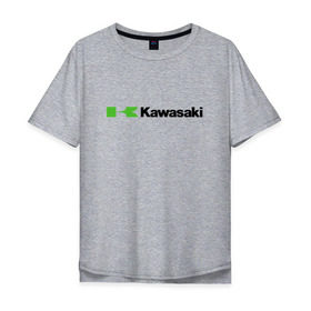 Мужская футболка хлопок Oversize с принтом Kawasaki в Кировске, 100% хлопок | свободный крой, круглый ворот, “спинка” длиннее передней части | kawasaki | байк | байкер | кавасаки | мото | мотоцикл | скутер