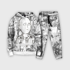 Детский костюм 3D с принтом Чернобелый Сайтама в Кировске,  |  | Тематика изображения на принте: anime | one punch man | saitama | аниме | ван панч мен | ванпанчмен | сайтама