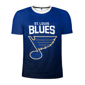 Мужская футболка 3D спортивная с принтом St. Louis Blues в Кировске, 100% полиэстер с улучшенными характеристиками | приталенный силуэт, круглая горловина, широкие плечи, сужается к линии бедра | nhl | st. louis blues | блюз | нхл | сент луиз | сент луис | сент луис блюз | тарасенко | хоккей | шайба