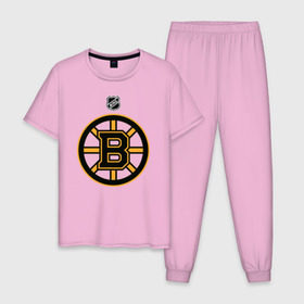 Мужская пижама хлопок с принтом Boston Bruins NHL в Кировске, 100% хлопок | брюки и футболка прямого кроя, без карманов, на брюках мягкая резинка на поясе и по низу штанин
 | boston | boston bruins | hockey | nhl | бостон | бостон брюинз | кубок стенли | нхл | спорт | хоккей | шайба