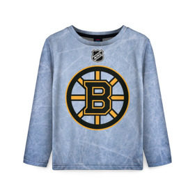 Детский лонгслив 3D с принтом Boston Bruins в Кировске, 100% полиэстер | длинные рукава, круглый вырез горловины, полуприлегающий силуэт
 | boston | boston bruins | hockey | nhl | бостон | бостон брюинз | кубок стенли | нхл | спорт | хоккей | шайба