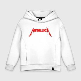 Детское худи Oversize хлопок с принтом METALLICA RED LOGO в Кировске, френч-терри — 70% хлопок, 30% полиэстер. Мягкий теплый начес внутри —100% хлопок | боковые карманы, эластичные манжеты и нижняя кромка, капюшон на магнитной кнопке | Тематика изображения на принте: matters metallica | music | nothing else | rock | trash metal | группа | музыка | музыканты | рок | трэш металл