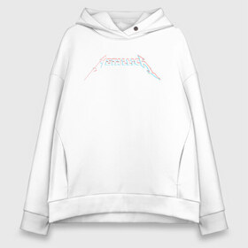 Женское худи Oversize хлопок с принтом METALLICA GLITCH LOGO в Кировске, френч-терри — 70% хлопок, 30% полиэстер. Мягкий теплый начес внутри —100% хлопок | боковые карманы, эластичные манжеты и нижняя кромка, капюшон на магнитной кнопке | Тематика изображения на принте: matters metallica | music | nothing else | rock | trash metal | группа | музыка | музыканты | рок | трэш металл