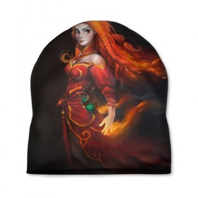 Шапка 3D с принтом Lina (Dota2) в Кировске, 100% полиэстер | универсальный размер, печать по всей поверхности изделия | dota | dota 2 | dota2 | game | games | lina | lina dota 2 | дота | дота 2 | игра | игры | лина