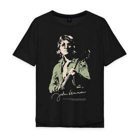 Мужская футболка хлопок Oversize с принтом Джон Леннон в Кировске, 100% хлопок | свободный крой, круглый ворот, “спинка” длиннее передней части | активист | бас гитара | британский | гитара | губная гармоника | клавишные | композитор | музыкант | певец | писатель | поэт | рок | художник