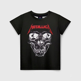 Детская футболка 3D с принтом Metallica в Кировске, 100% гипоаллергенный полиэфир | прямой крой, круглый вырез горловины, длина до линии бедер, чуть спущенное плечо, ткань немного тянется | metallica | rock | атрибутика | группа | джеймс хетфилд | концерт | мерч | метал | металика | металлика | музыка | музыкант | рок | рок группа | рок музыка | рокер | тур | череп
